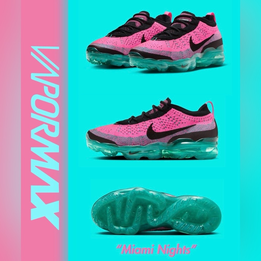 Nike Air VaporMax 🌴💅 2023 Flyknit Miami Nights Shoes Size 6.5 FN7182-335 $210 - Picture 7 of 11